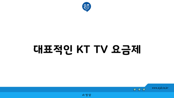 대표적인 KT TV 요금제