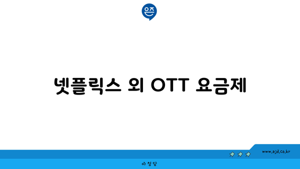 넷플릭스 외 OTT 요금제