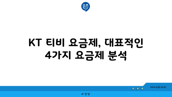 KT 티비 요금제, 대표적인 4가지 요금제 분석