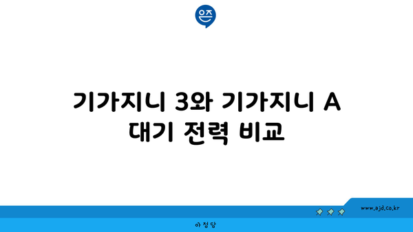 기가지니 3와 기가지니 A 대기 전력 비교