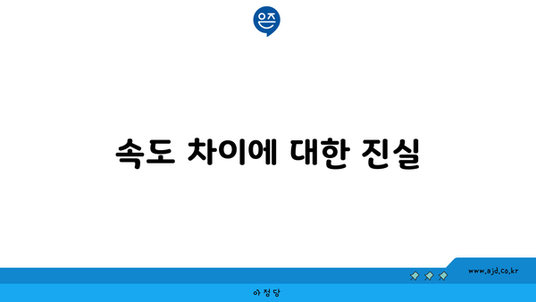 속도 차이에 대한 진실