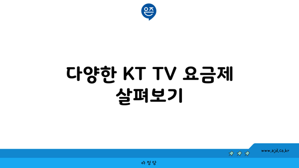 다양한 KT TV 요금제 살펴보기