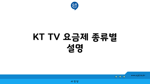 KT TV 요금제 종류별 설명