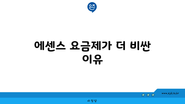 에센스 요금제가 더 비싼 이유