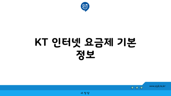 KT 인터넷 요금제 기본 정보