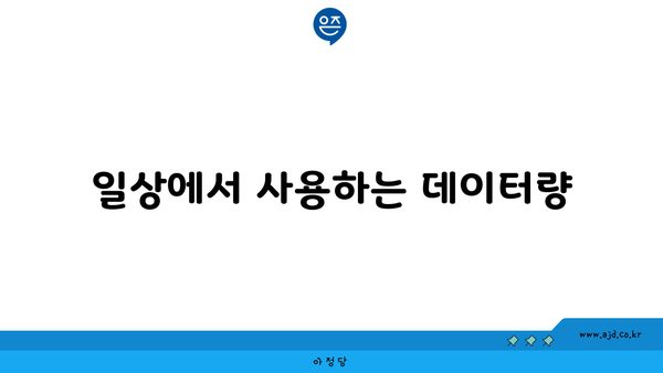 일상에서 사용하는 데이터량