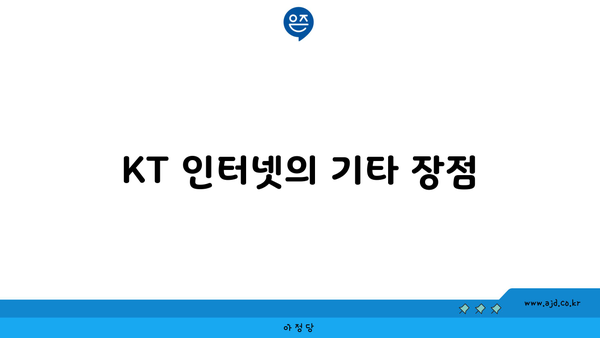 KT 인터넷의 기타 장점