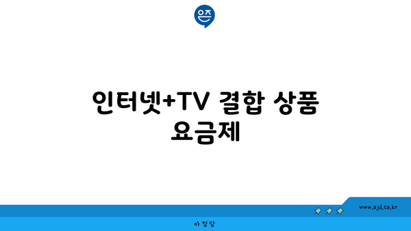 인터넷+TV 결합 상품 요금제