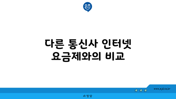 다른 통신사 인터넷 요금제와의 비교