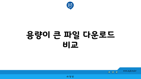 용량이 큰 파일 다운로드 비교