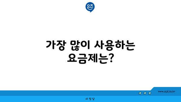 가장 많이 사용하는 요금제는?