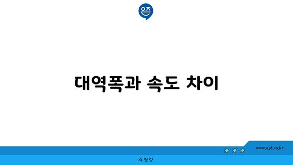 대역폭과 속도 차이