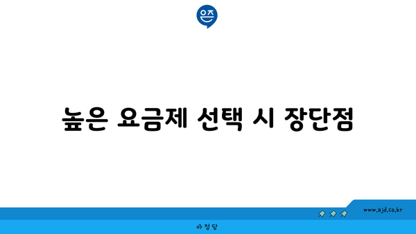 높은 요금제 선택 시 장단점