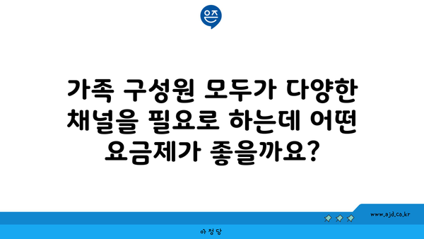 가족 구성원 모두가 다양한 채널을 필요로 하는데 어떤 요금제가 좋을까요?