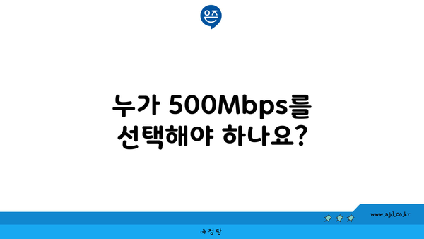 누가 500Mbps를 선택해야 하나요?