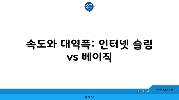 속도와 대역폭: 인터넷 슬림 vs 베이직