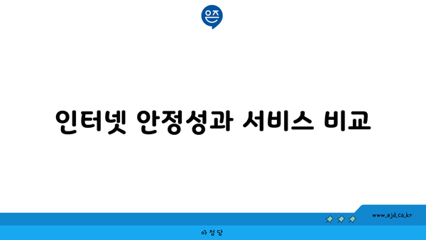 인터넷 안정성과 서비스 비교