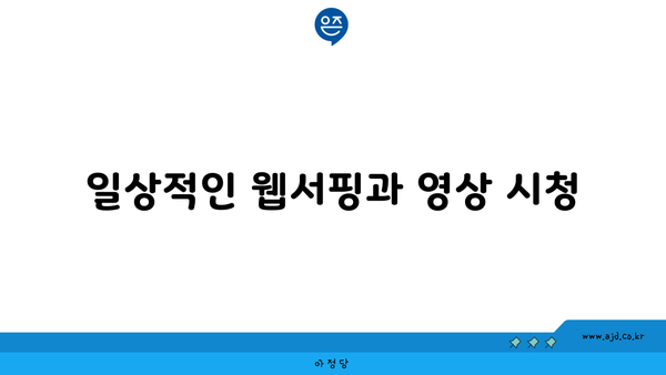 일상적인 웹서핑과 영상 시청