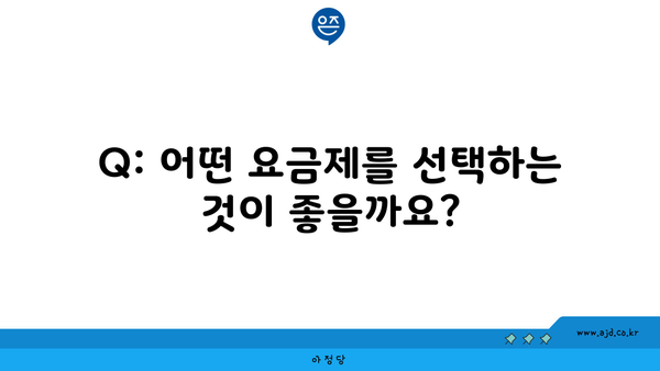 Q: 어떤 요금제를 선택하는 것이 좋을까요?