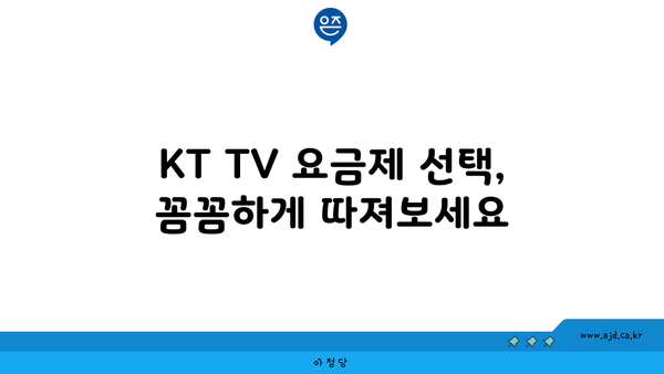 KT TV 요금제 선택, 꼼꼼하게 따져보세요