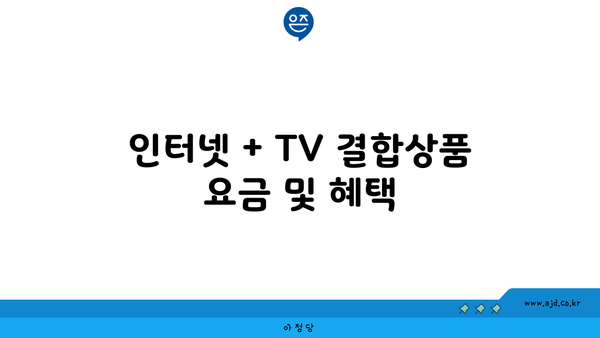 인터넷 + TV 결합상품 요금 및 혜택