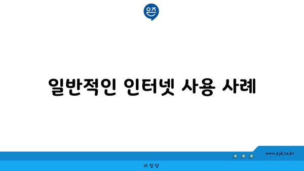 일반적인 인터넷 사용 사례