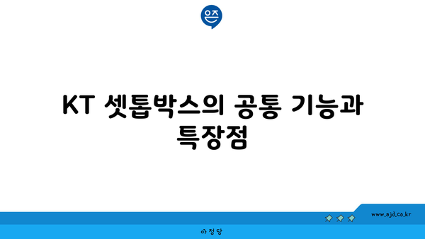 KT 셋톱박스의 공통 기능과 특장점