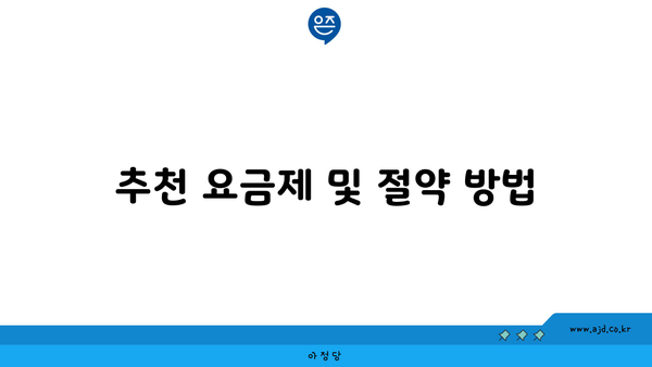 추천 요금제 및 절약 방법