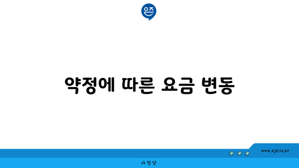 약정에 따른 요금 변동