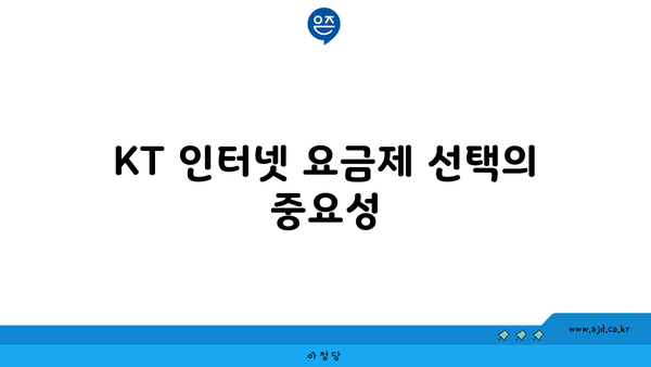 KT 인터넷 요금제 선택의 중요성