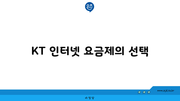 KT 인터넷 요금제의 선택