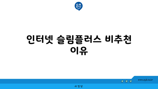 인터넷 슬림플러스 비추천 이유