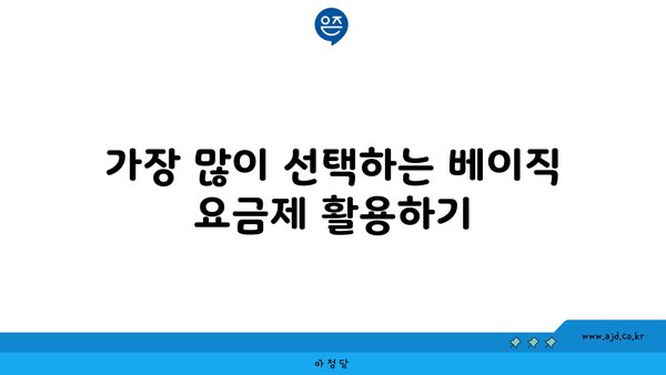 가장 많이 선택하는 베이직 요금제 활용하기