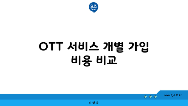 OTT 서비스 개별 가입 비용 비교