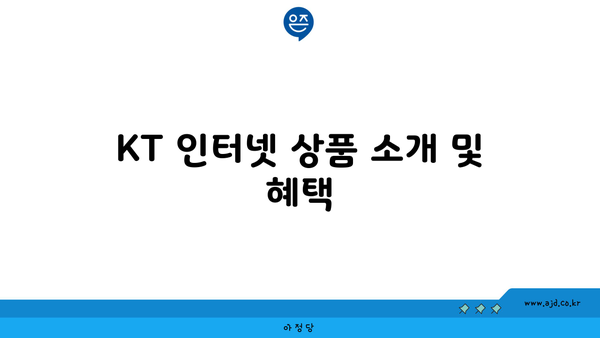 KT 인터넷 상품 소개 및 혜택