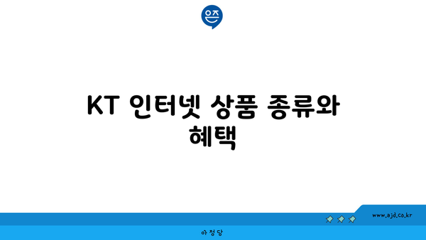 KT 인터넷 상품 종류와 혜택