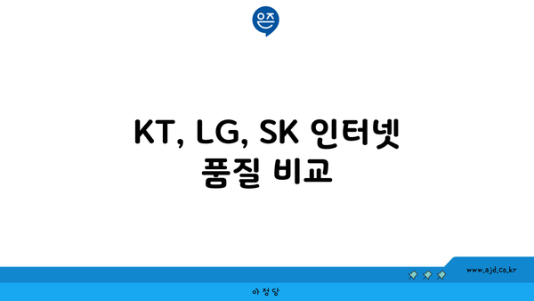 KT, LG, SK 인터넷 품질 비교