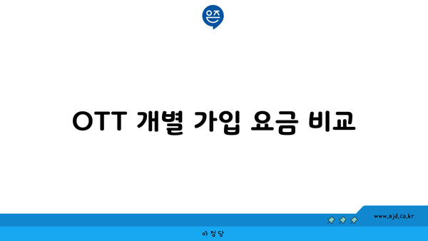 OTT 개별 가입 요금 비교