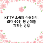 KT TV 요금제 이해하기: 최대 60만 원 손해를 피하는 방법