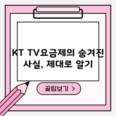 KT TV요금제의 숨겨진 사실, 제대로 알기