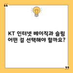 KT 인터넷 베이직과 슬림 어떤 걸 선택해야 할까요?