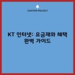 KT 인터넷: 요금제와 혜택 완벽 가이드