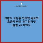 의왕시 고천동 인터넷 속도와 요금제 비교: KT 인터넷 슬림 vs 베이직