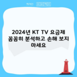 2024년 KT TV 요금제 꼼꼼히 분석하고 손해 보지 마세요