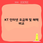 KT 인터넷 요금제 및 혜택 비교