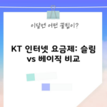 KT 인터넷 요금제: 슬림 vs 베이직 비교