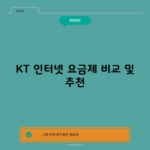 KT 인터넷 요금제 비교 및 추천