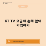 KT TV 요금제 손해 없이 가입하기