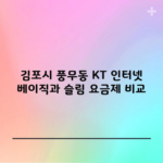 김포시 풍무동 KT 인터넷 베이직과 슬림 요금제 비교