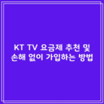 KT TV 요금제 추천 및 손해 없이 가입하는 방법